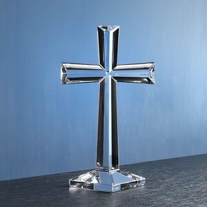 NWT Marquis Waterford Crystal SELAH standing 10” Cross Decor no box Christmas